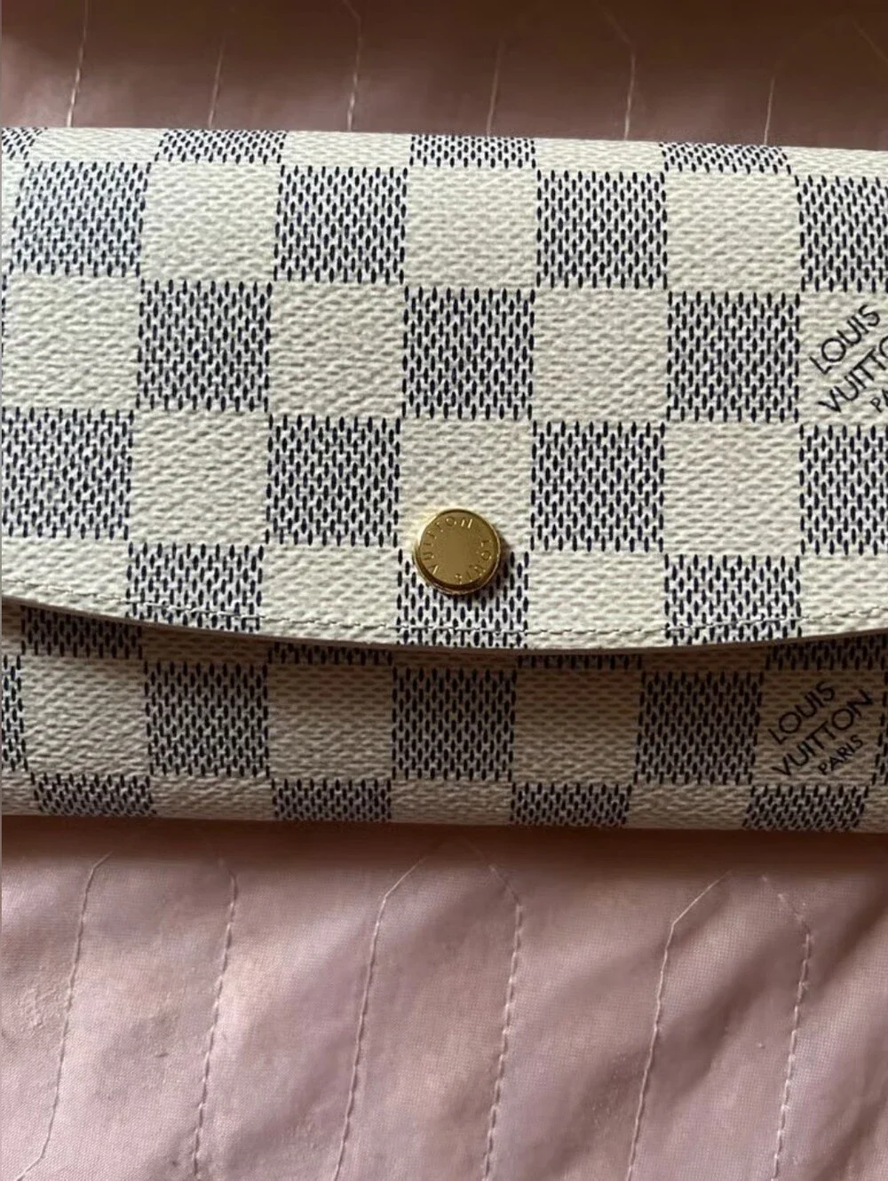 Louis Vuitton Damier Azur Checkered Canvas Wallet in White and Light Gray - Picture 6 of 10